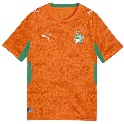 Orange-Green - Front - Puma Childrens-Kids World Cup 2026 Ivory Coast FC Football Shirt