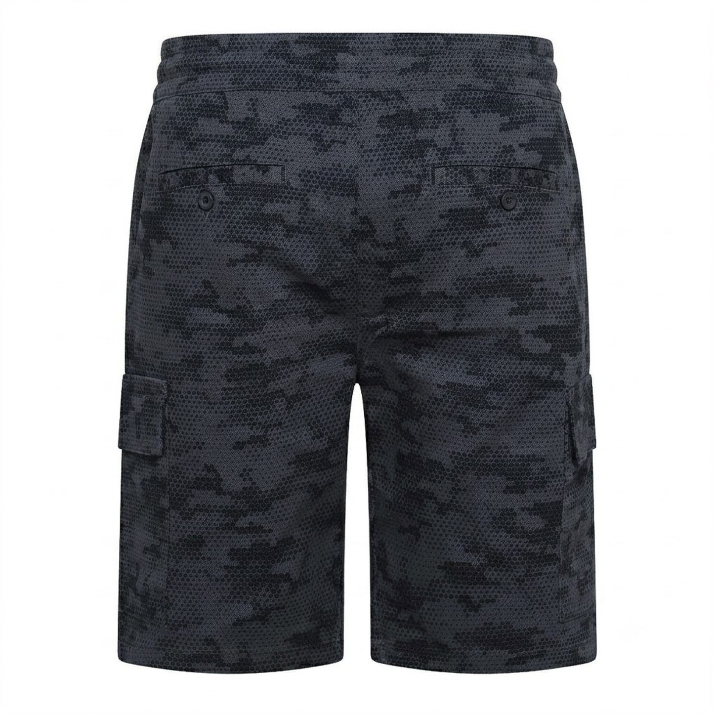Dark Grey - Back - Crosshatch Mens Janscore All-Over Print Cargo Shorts