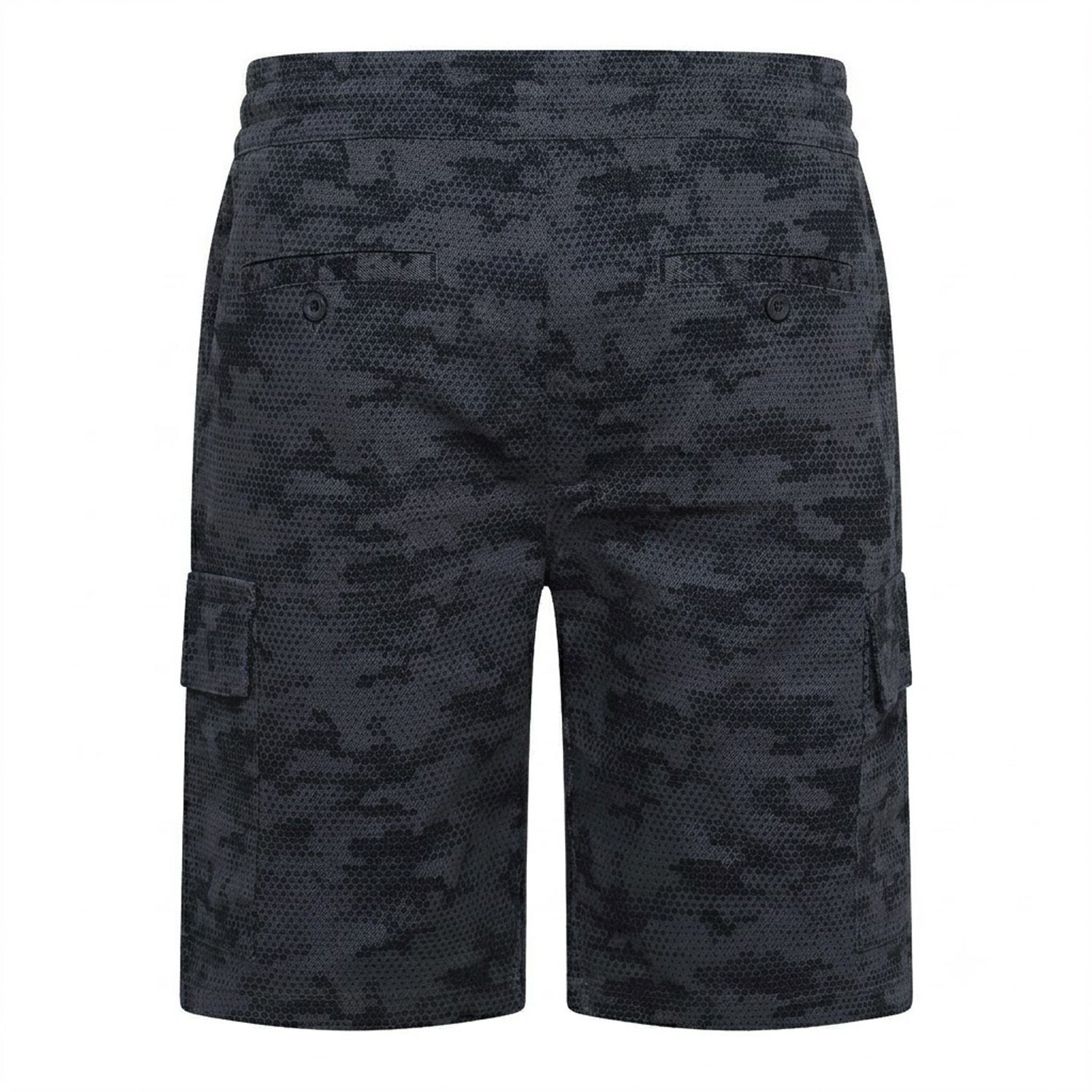 Dark Grey - Back - Crosshatch Mens Janscore All-Over Print Cargo Shorts