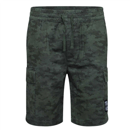 Deep Olive - Front - Crosshatch Mens Janscore All-Over Print Cargo Shorts