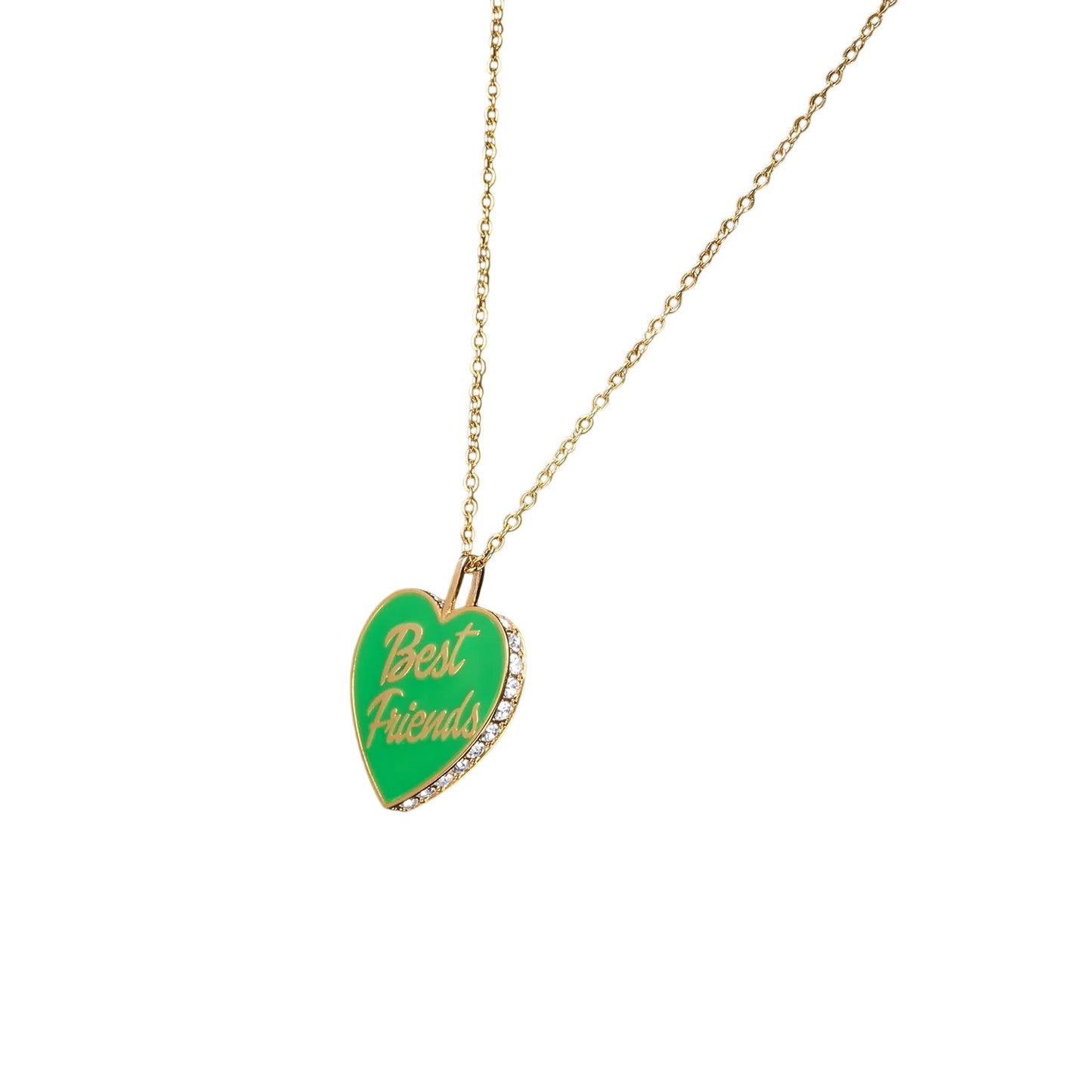 Green-Gold - Back - Chiara Ferragni Best Friends Heart Necklace