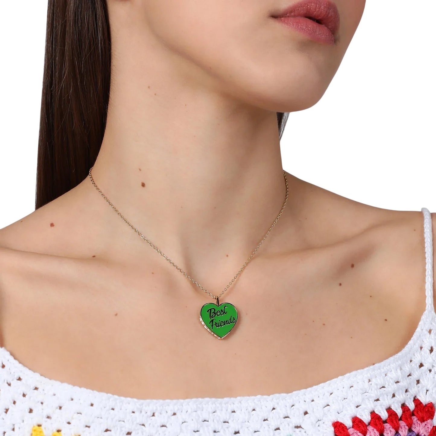 Green-Gold - Side - Chiara Ferragni Best Friends Heart Necklace