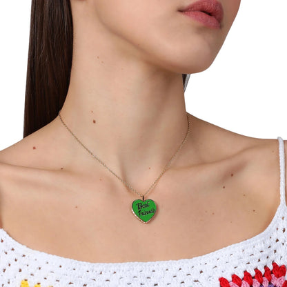 Green-Gold - Side - Chiara Ferragni Best Friends Heart Necklace