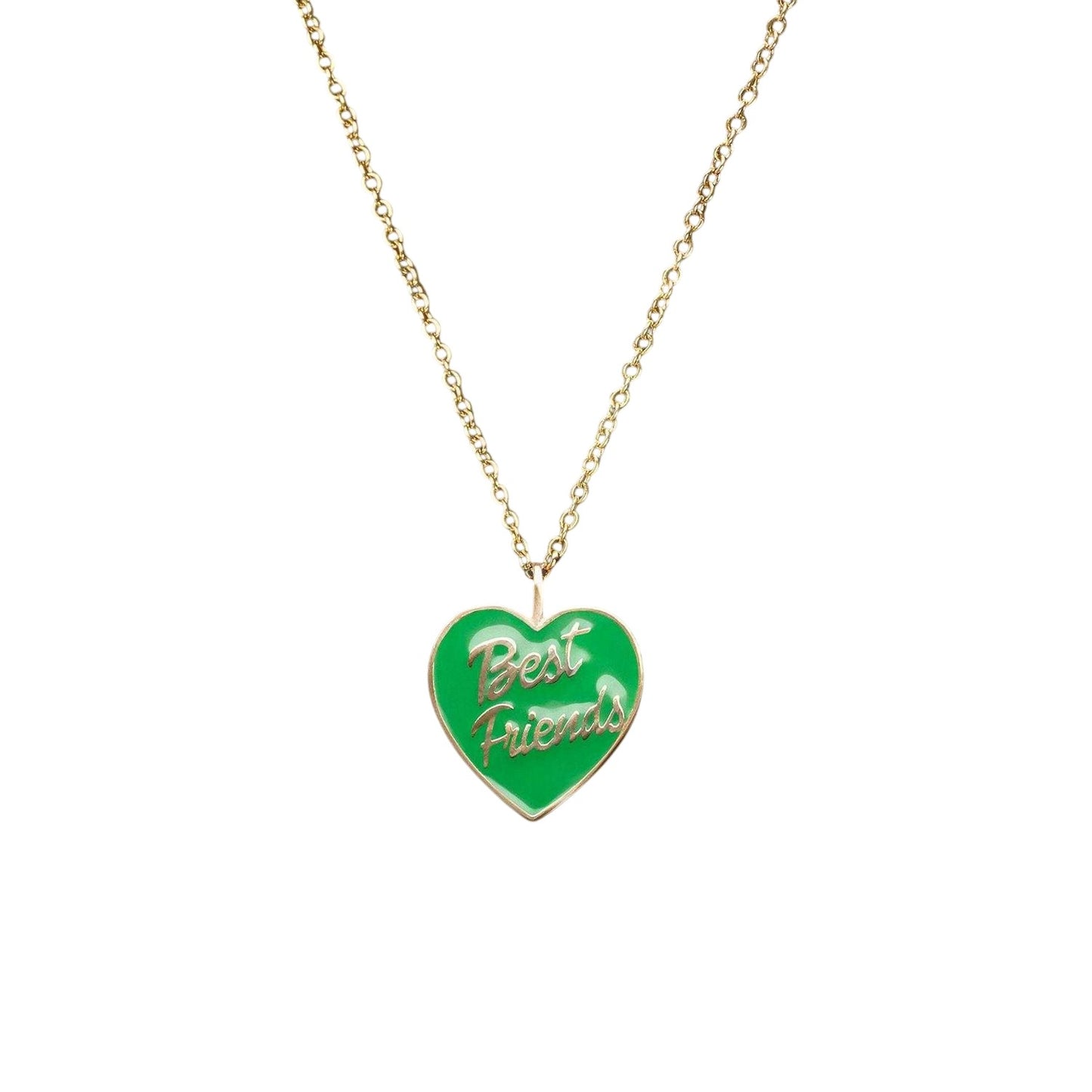Green-Gold - Front - Chiara Ferragni Best Friends Heart Necklace