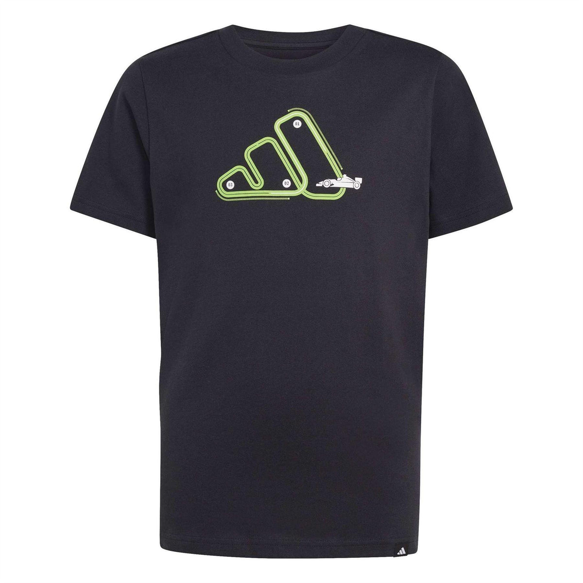 Black - Front - Adidas Childrens-Kids Graphic Print T-Shirt