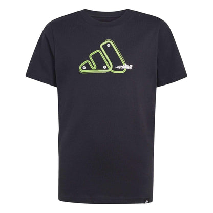 Black - Front - Adidas Childrens-Kids Graphic Print T-Shirt