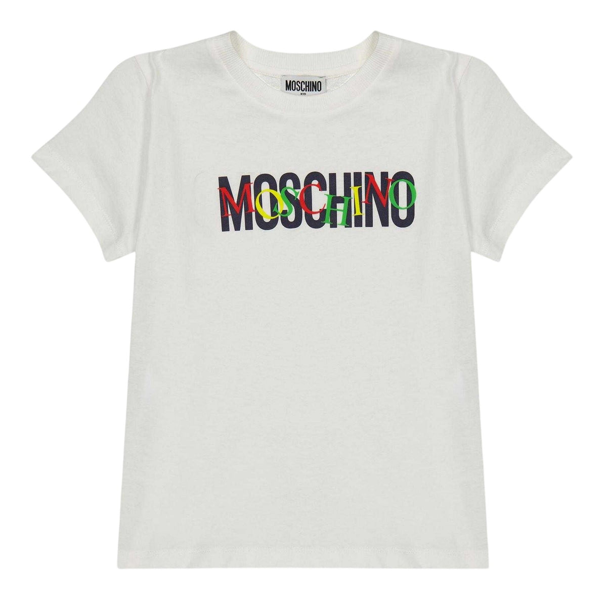 Cloud - Front - Moschino Childrens-Kids Logo Short-Sleeved T-Shirt