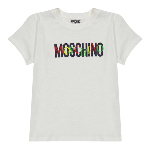 Cloud - Front - Moschino Childrens-Kids Logo Short-Sleeved T-Shirt
