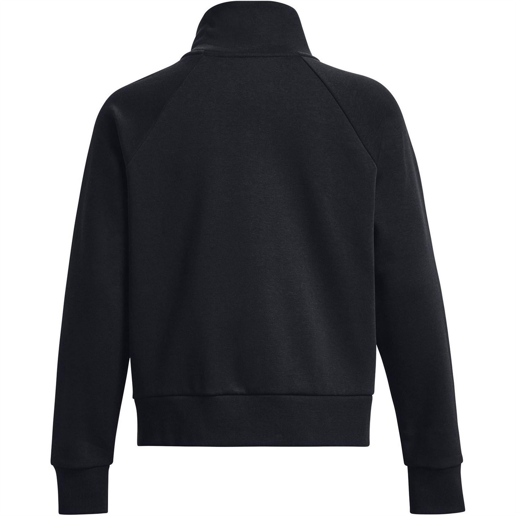 Black - Back - Under Armour Womens-Ladies Rival Half Zip Sweatshirt