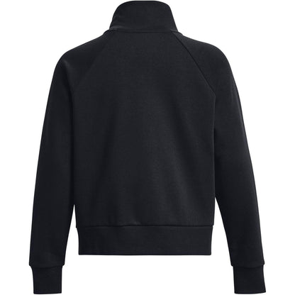 Black - Back - Under Armour Womens-Ladies Rival Half Zip Sweatshirt