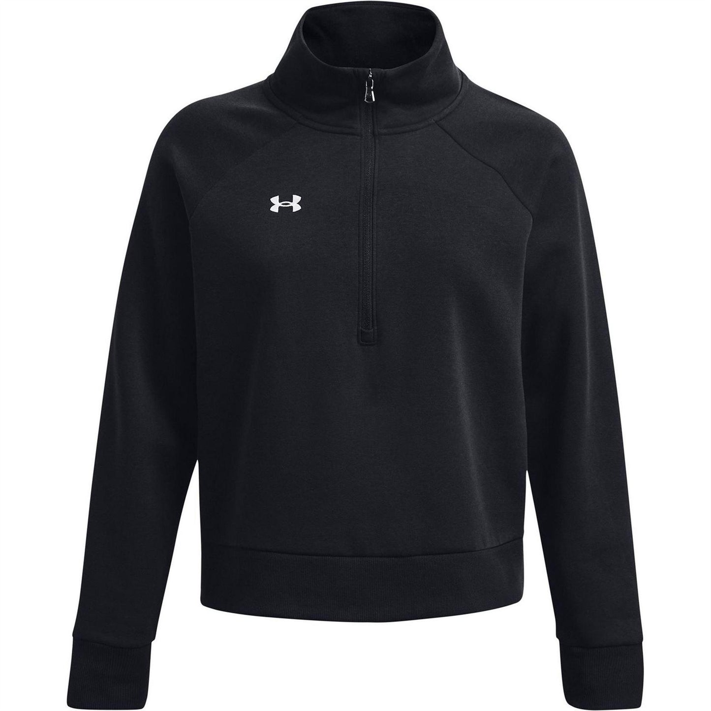 Black - Front - Under Armour Womens-Ladies Rival Half Zip Sweatshirt