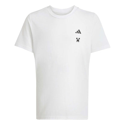 White - Front - Adidas Childrens-Kids Creeper Minecraft Performance T-Shirt