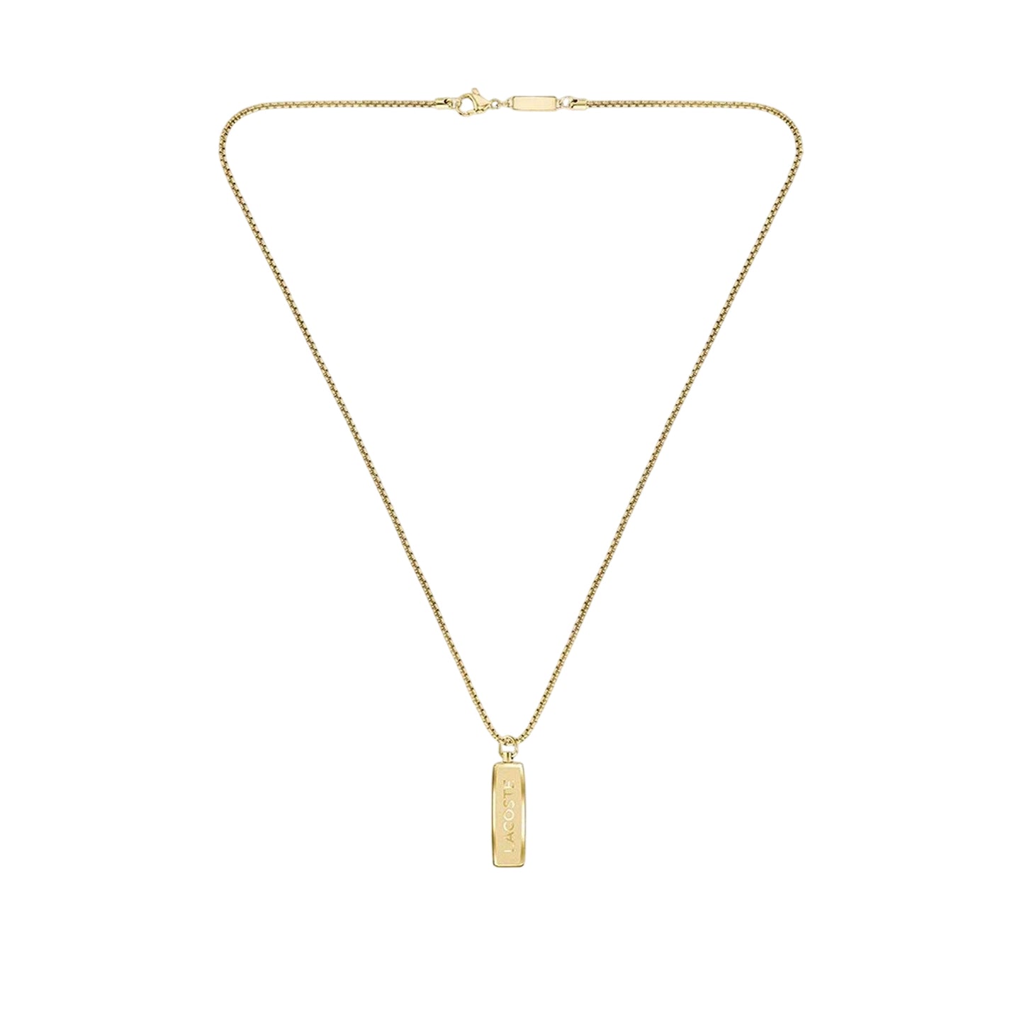 Gold - Back - Lacoste Mens District Reversible Necklace & Pendant