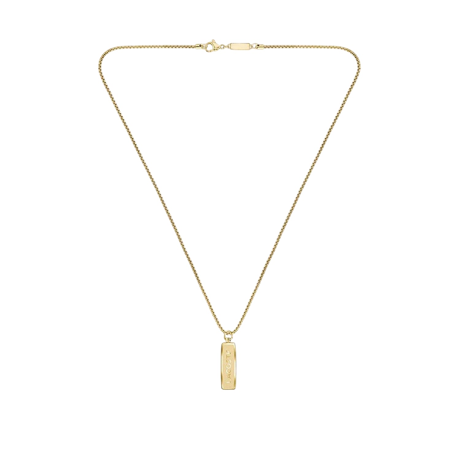 Gold - Back - Lacoste Mens District Reversible Necklace & Pendant