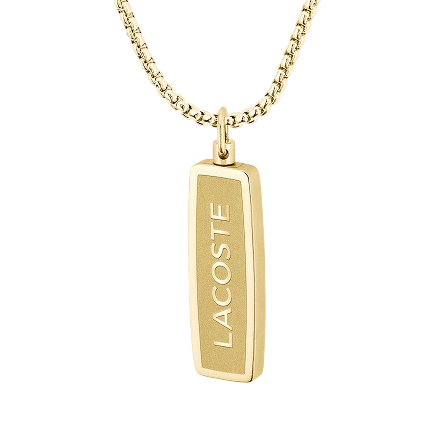 Gold - Side - Lacoste Mens District Reversible Necklace & Pendant