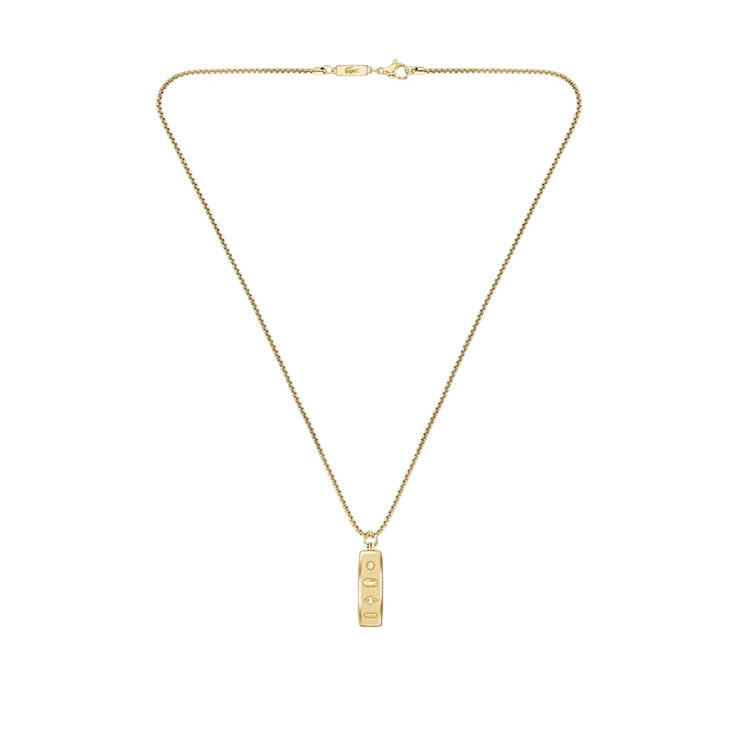 Gold - Front - Lacoste Mens District Reversible Necklace & Pendant