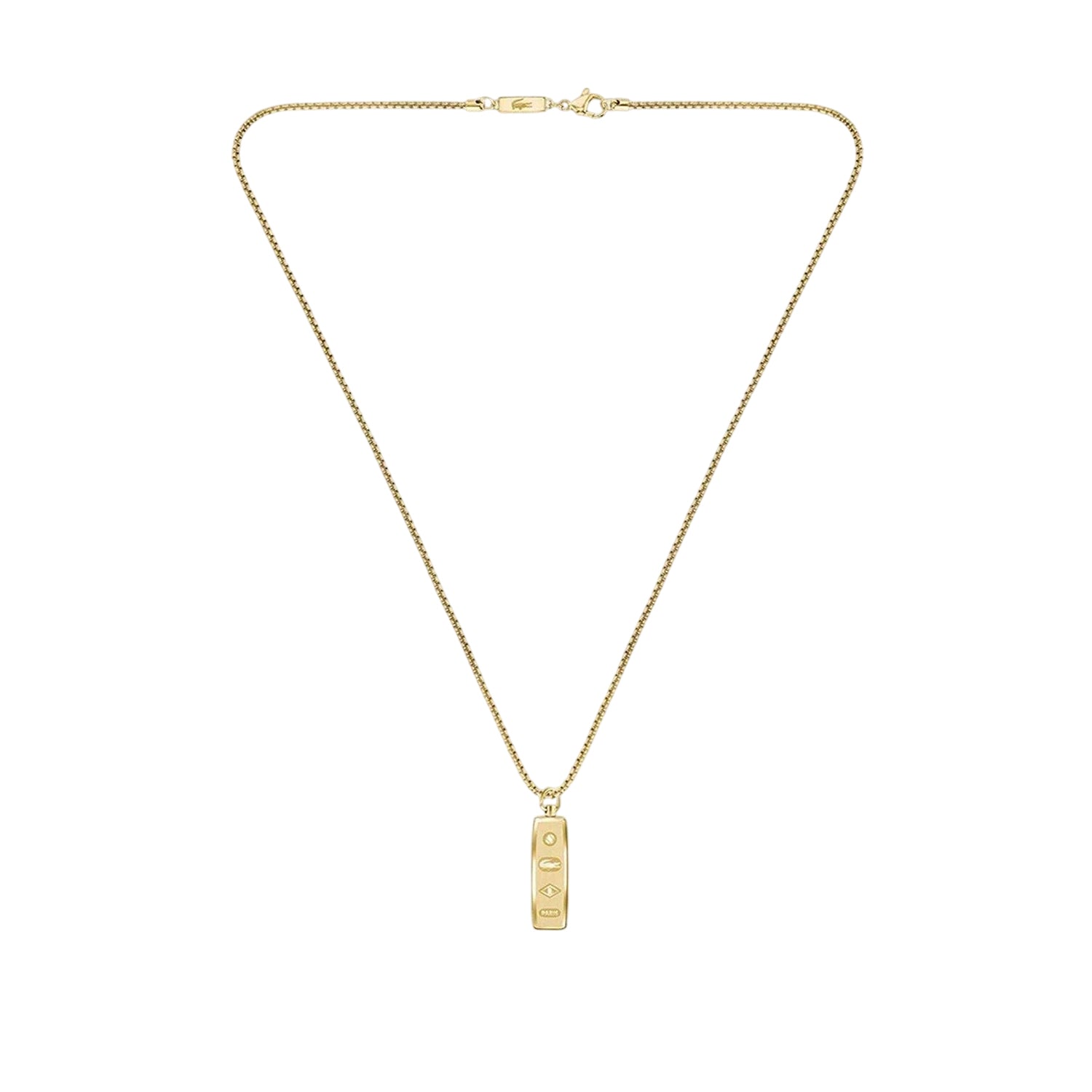Gold - Front - Lacoste Mens District Reversible Necklace & Pendant