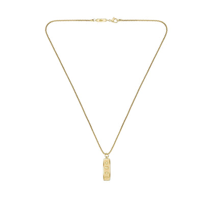Gold - Front - Lacoste Mens District Reversible Necklace & Pendant