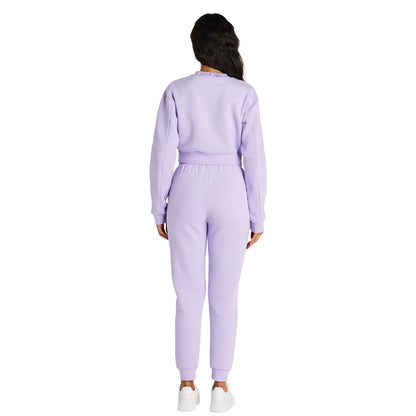 Lilac - Back - SikSilk Womens-Ladies Crop Sweatshirt