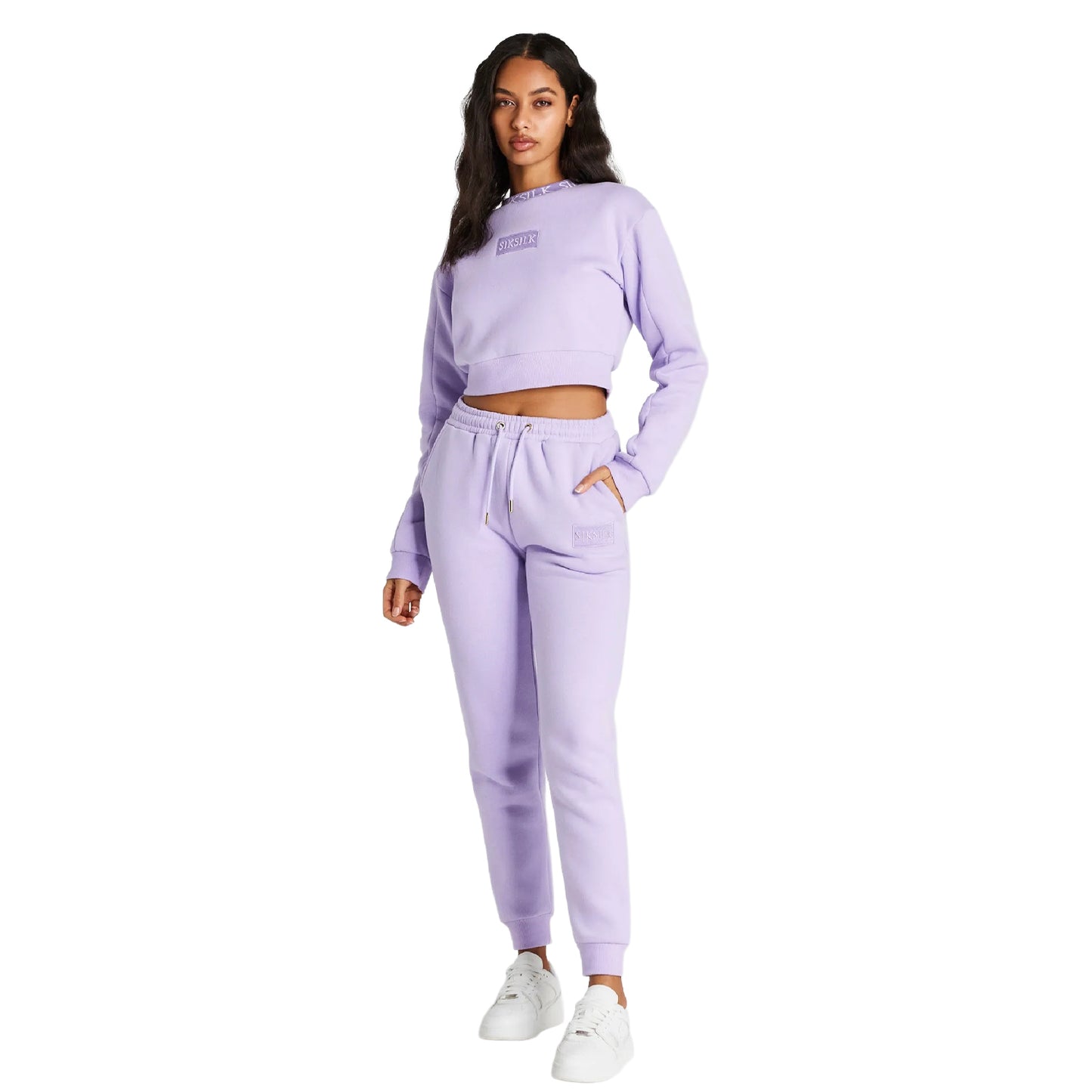 Lilac - Side - SikSilk Womens-Ladies Crop Sweatshirt