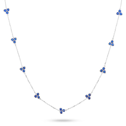Blue-Silver - Front - Common Lines 925 Sterling Silver Necklace