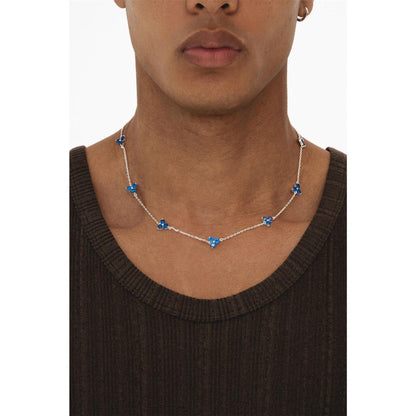 Blue-Silver - Back - Common Lines 925 Sterling Silver Necklace