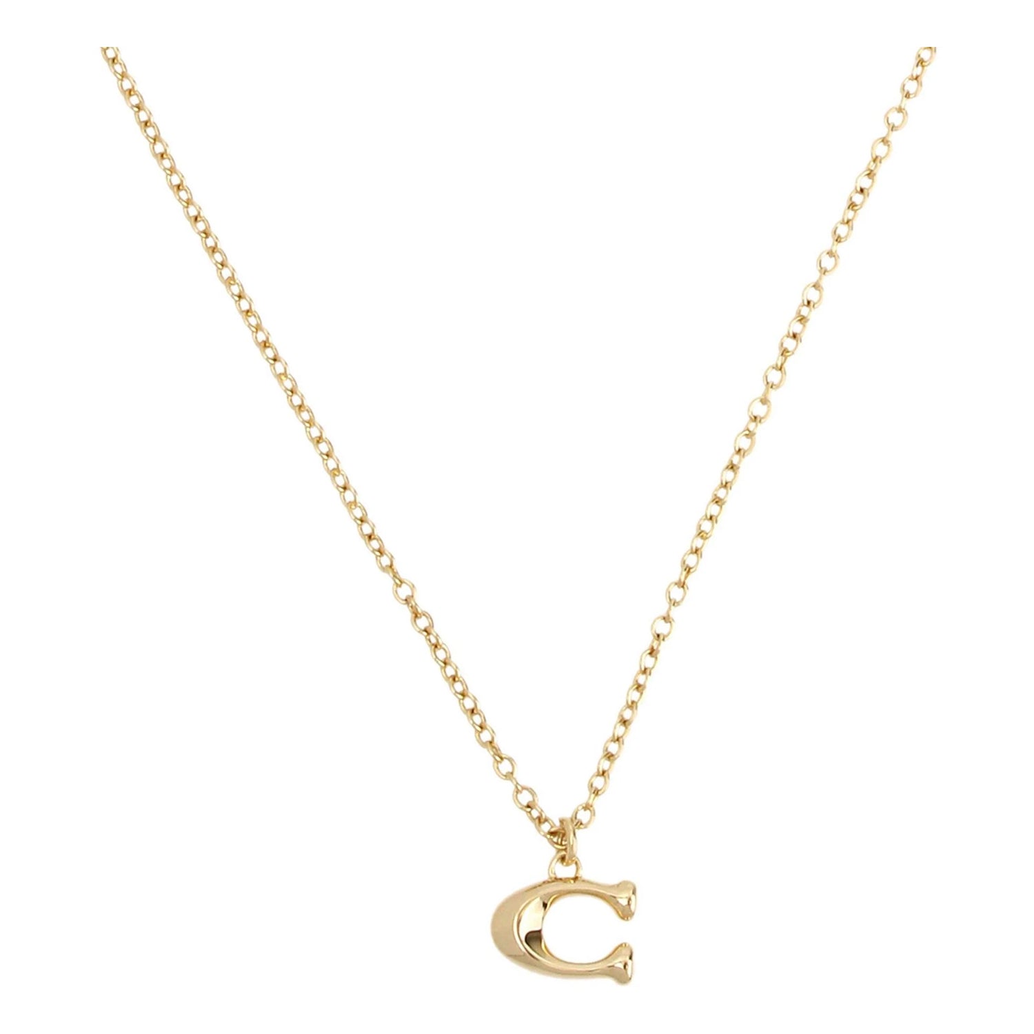 Gold - Back - Coach C Metal Necklace