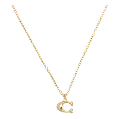 Gold - Back - Coach C Metal Necklace