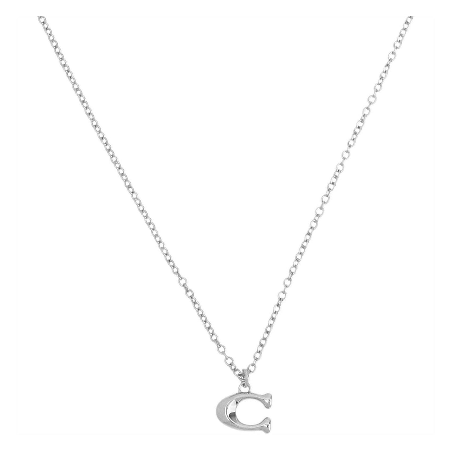 Silver - Back - Coach C Metal Necklace