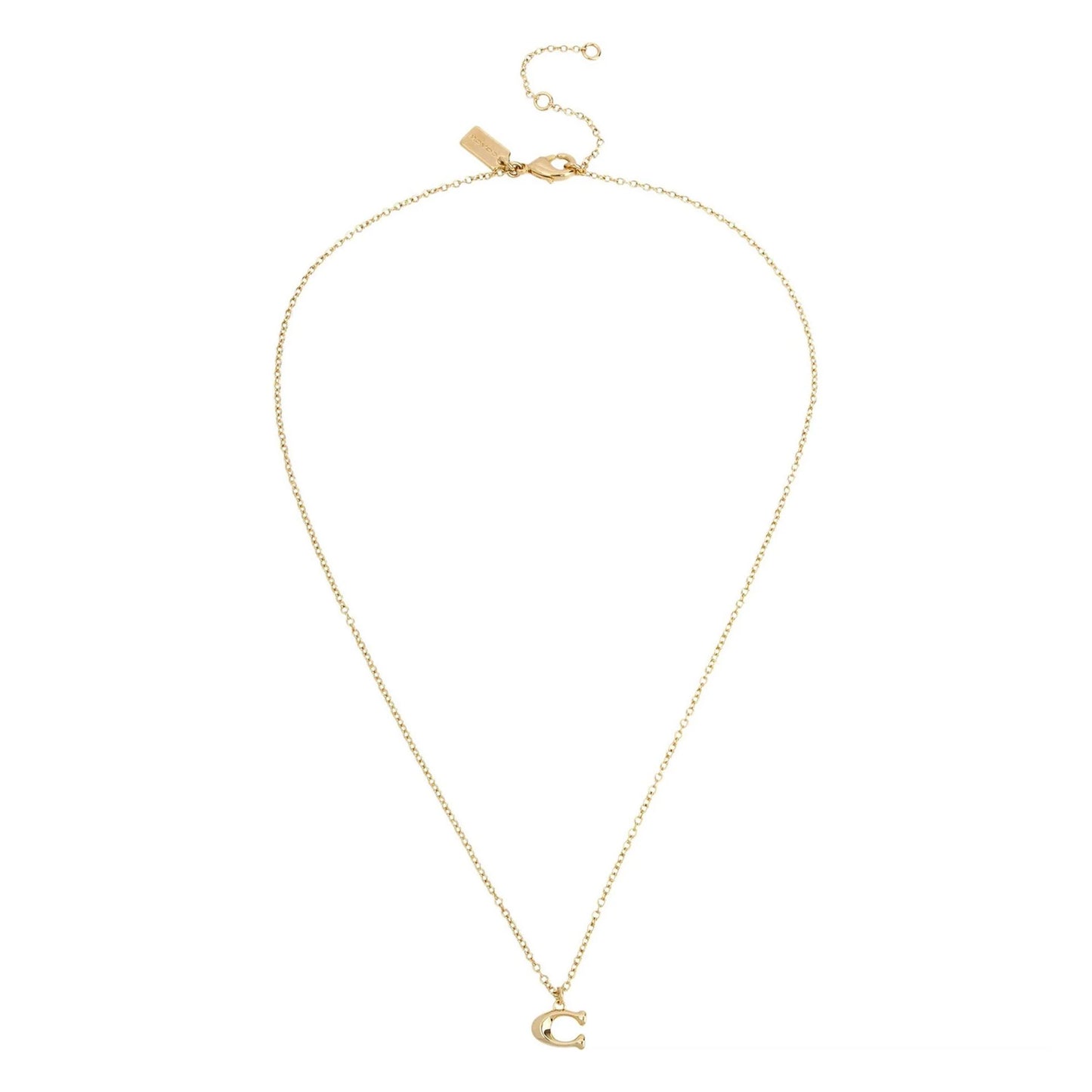 Gold - Front - Coach C Metal Necklace