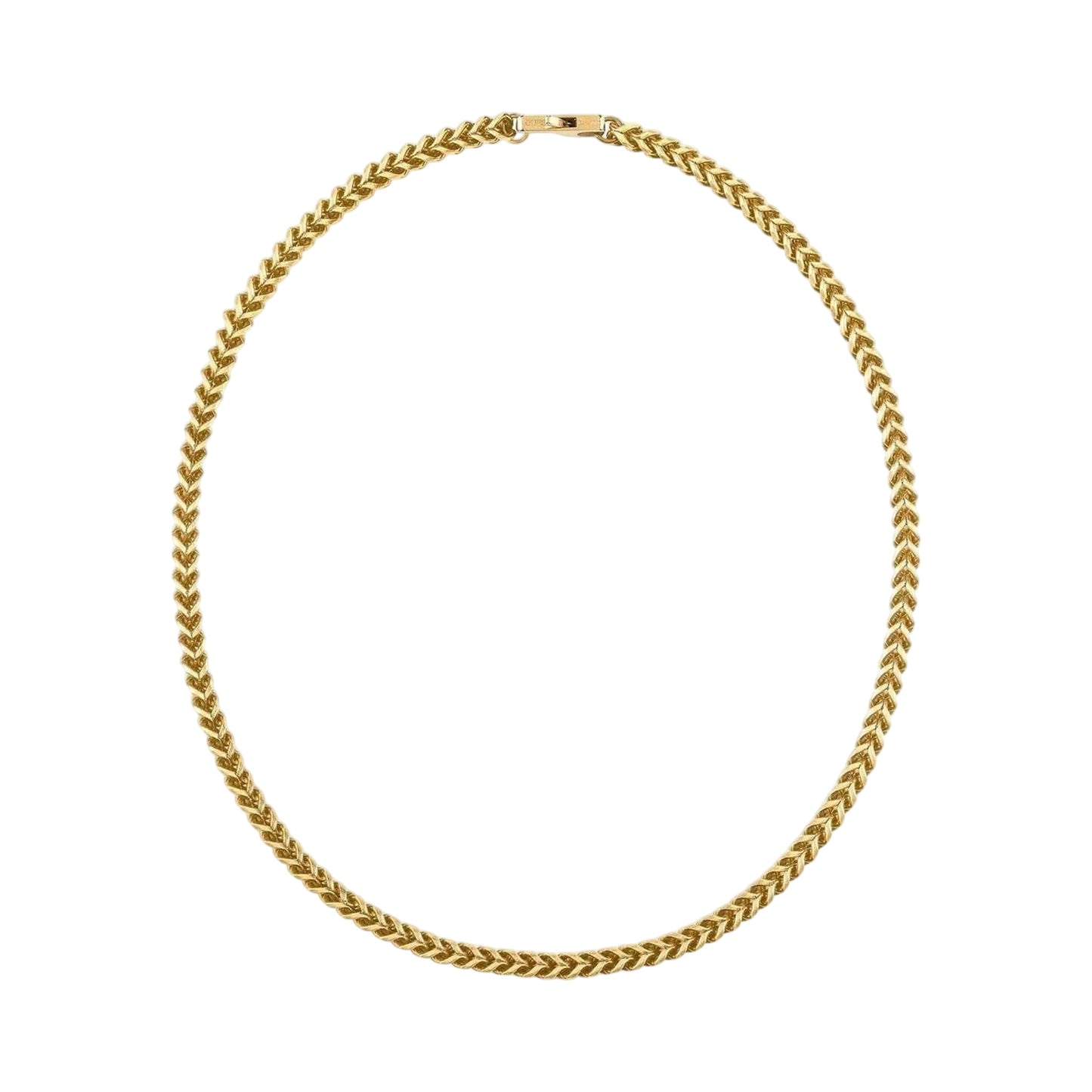 Gold - Front - Guess Foxtail Stainless Steel Necklace