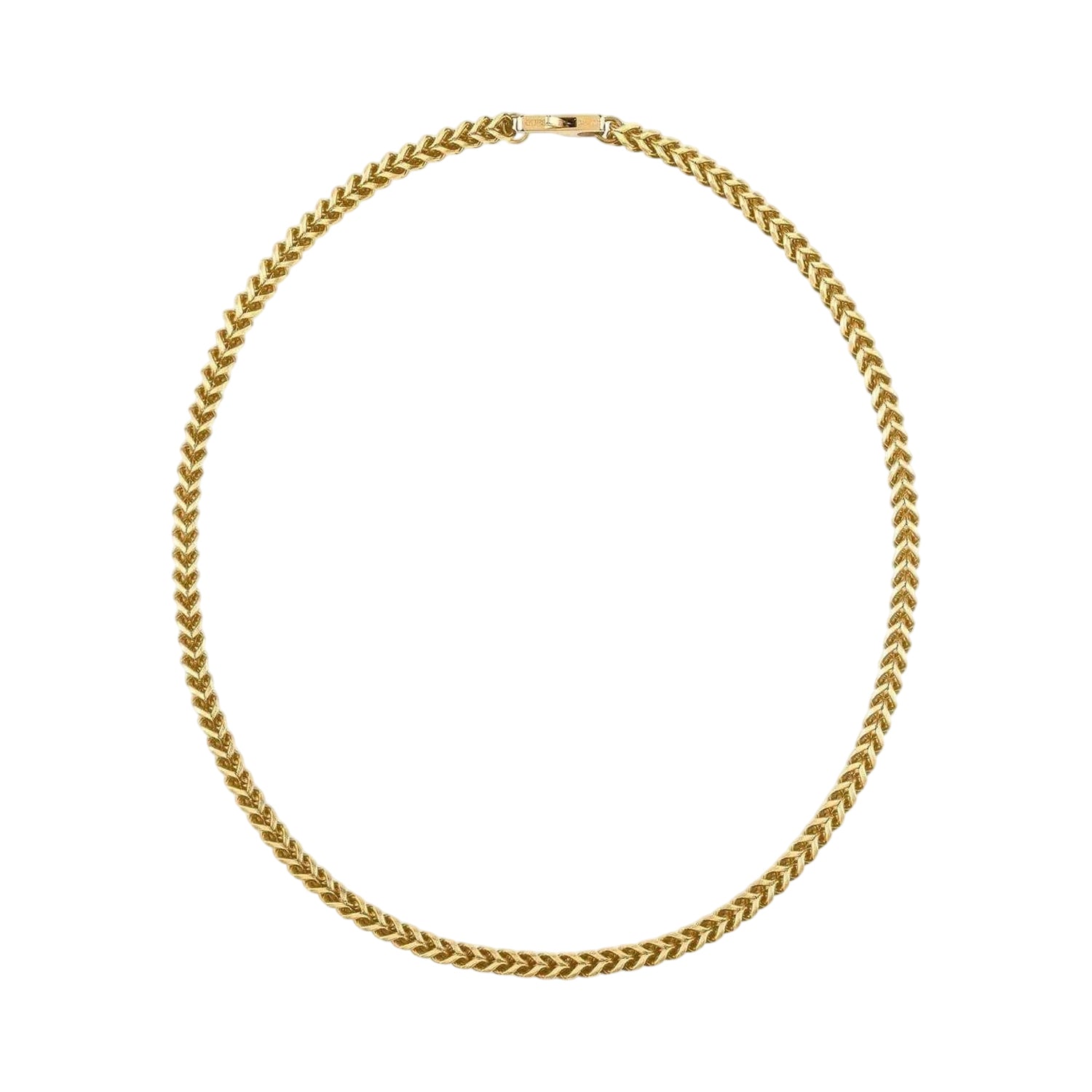 Gold - Front - Guess Foxtail Stainless Steel Necklace