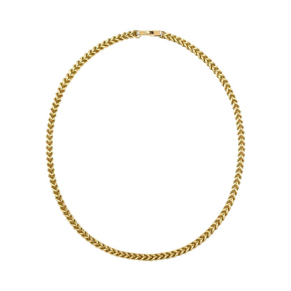 Gold - Front - Guess Foxtail Stainless Steel Necklace