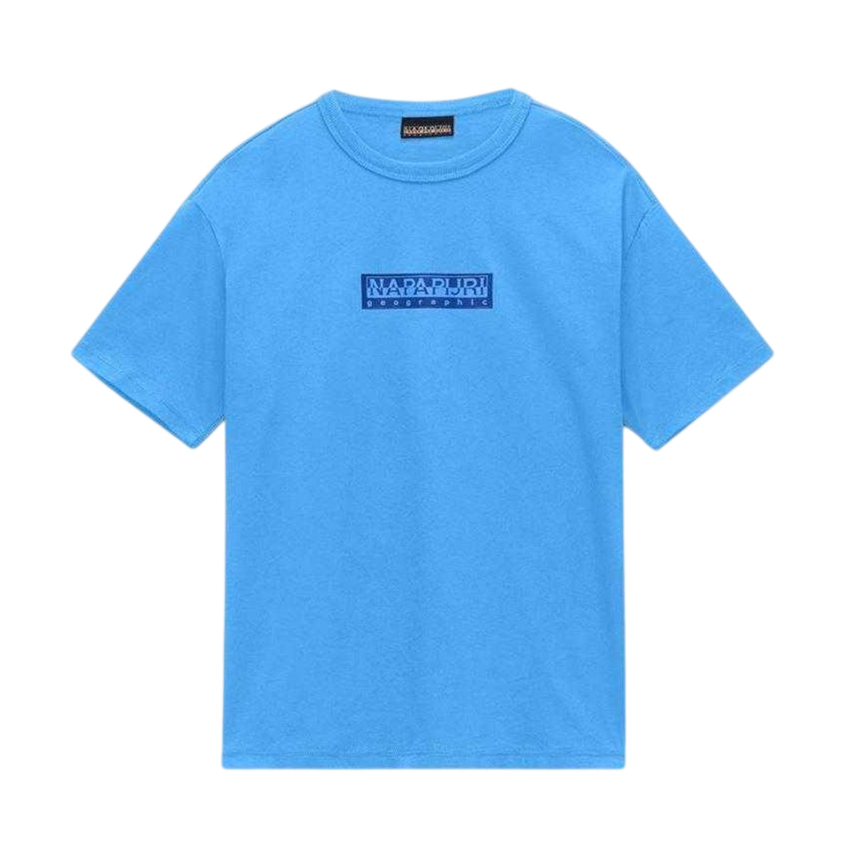 Blue - Front - Napapijri Childrens-Kids Box Logo T-Shirt