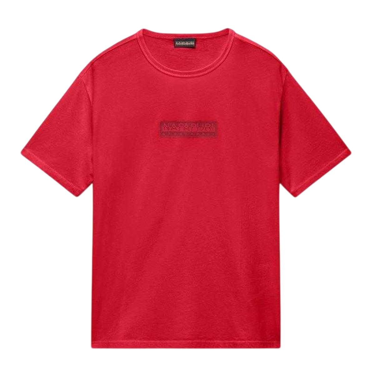 Red - Front - Napapijri Childrens-Kids Box Logo T-Shirt