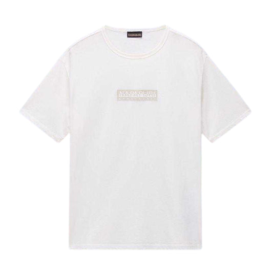 White - Front - Napapijri Childrens-Kids Box Logo T-Shirt