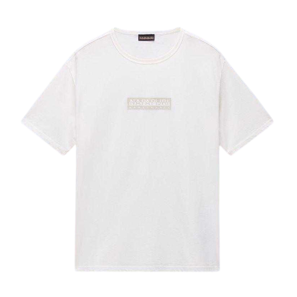 White - Front - Napapijri Childrens-Kids Box Logo T-Shirt