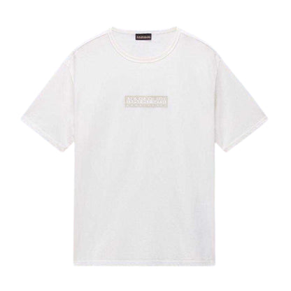 White - Front - Napapijri Childrens-Kids Box Logo T-Shirt