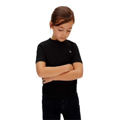 Black - Side - Calvin Klein Childrens-Kids Jeans T-Shirt
