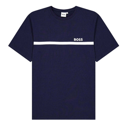 Navy - Front - Boss Childrens-Kids Regular T-Shirt
