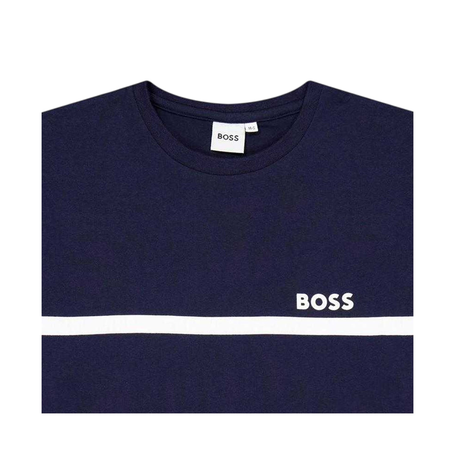 Navy - Side - Boss Childrens-Kids Regular T-Shirt