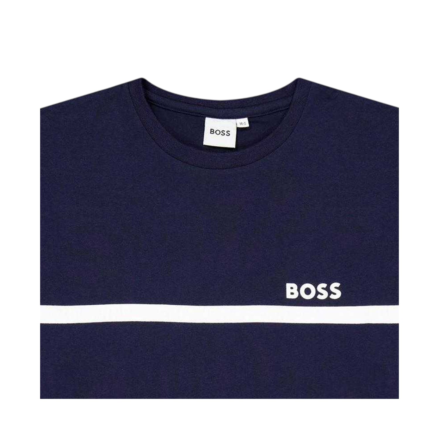 Navy - Side - Boss Childrens-Kids Regular T-Shirt