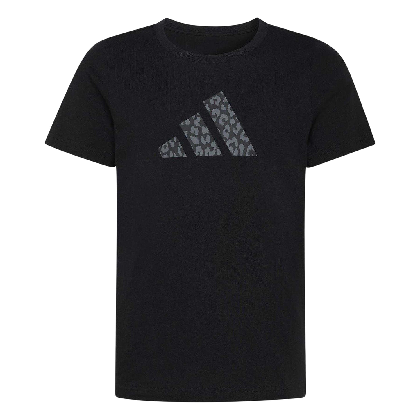 Black - Front - Adidas Childrens-Kids Animal Print Logo T-Shirt