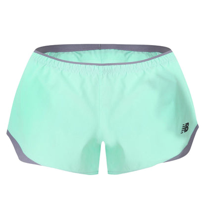 Mint - Front - New Balance Womens-Ladies Trackside Split Hem Running Shorts