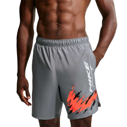 Smoke Grey - Front - Nike Mens Run Energy Graphic Print Dri-FIT Running Shorts