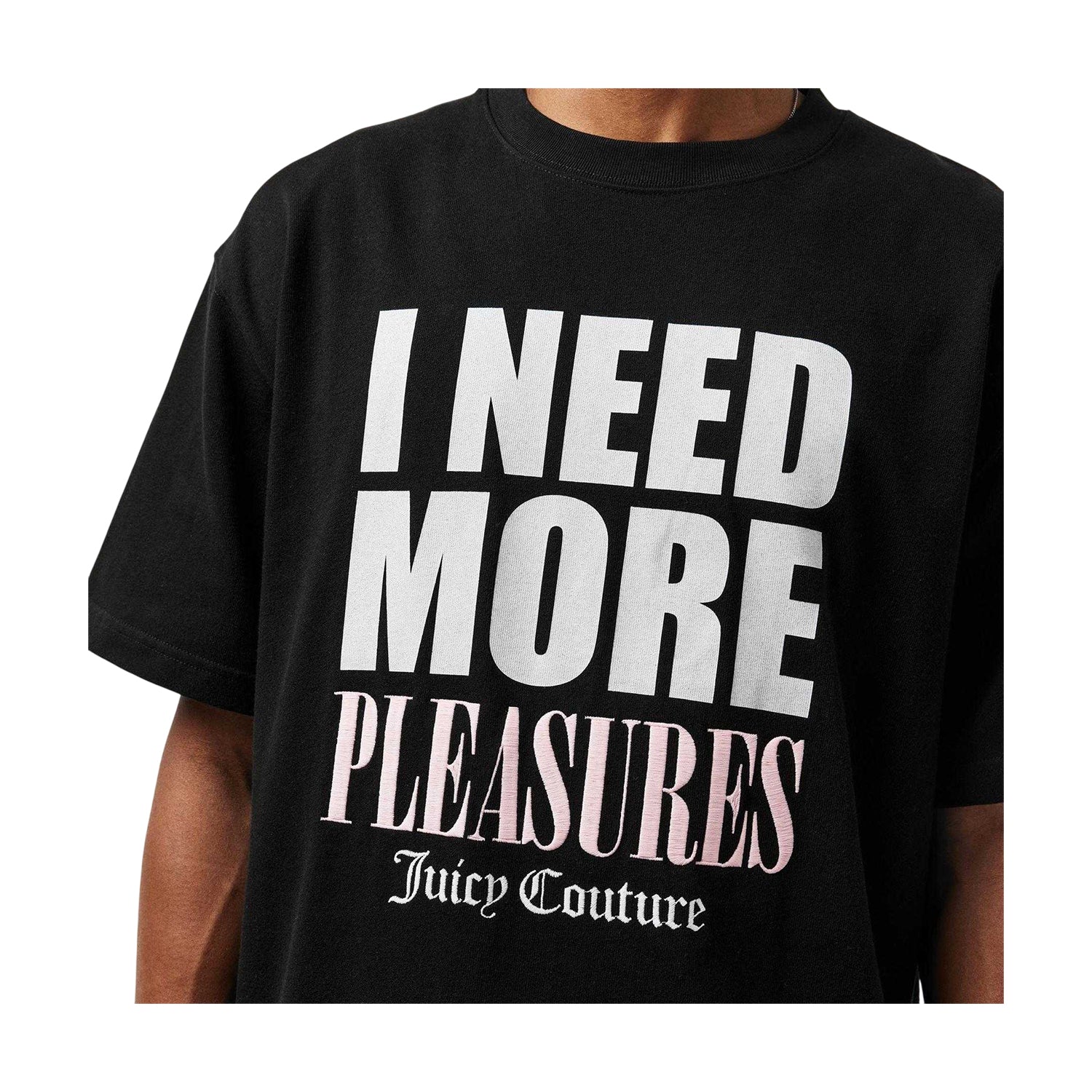 Black - Side - Juicy Couture Unisex Adult More Pleasure Oversized T-Shirt