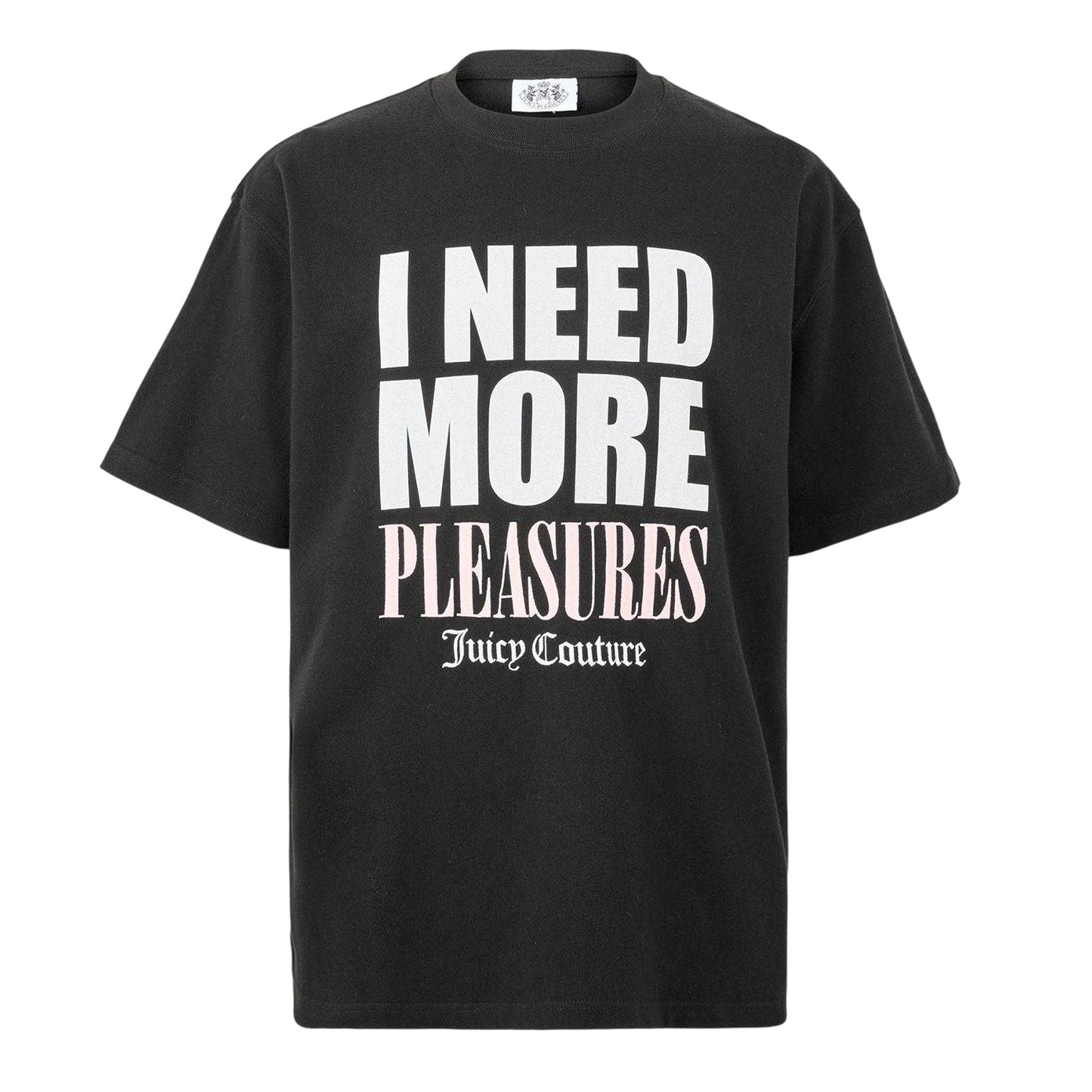 Black - Front - Juicy Couture Unisex Adult More Pleasure Oversized T-Shirt
