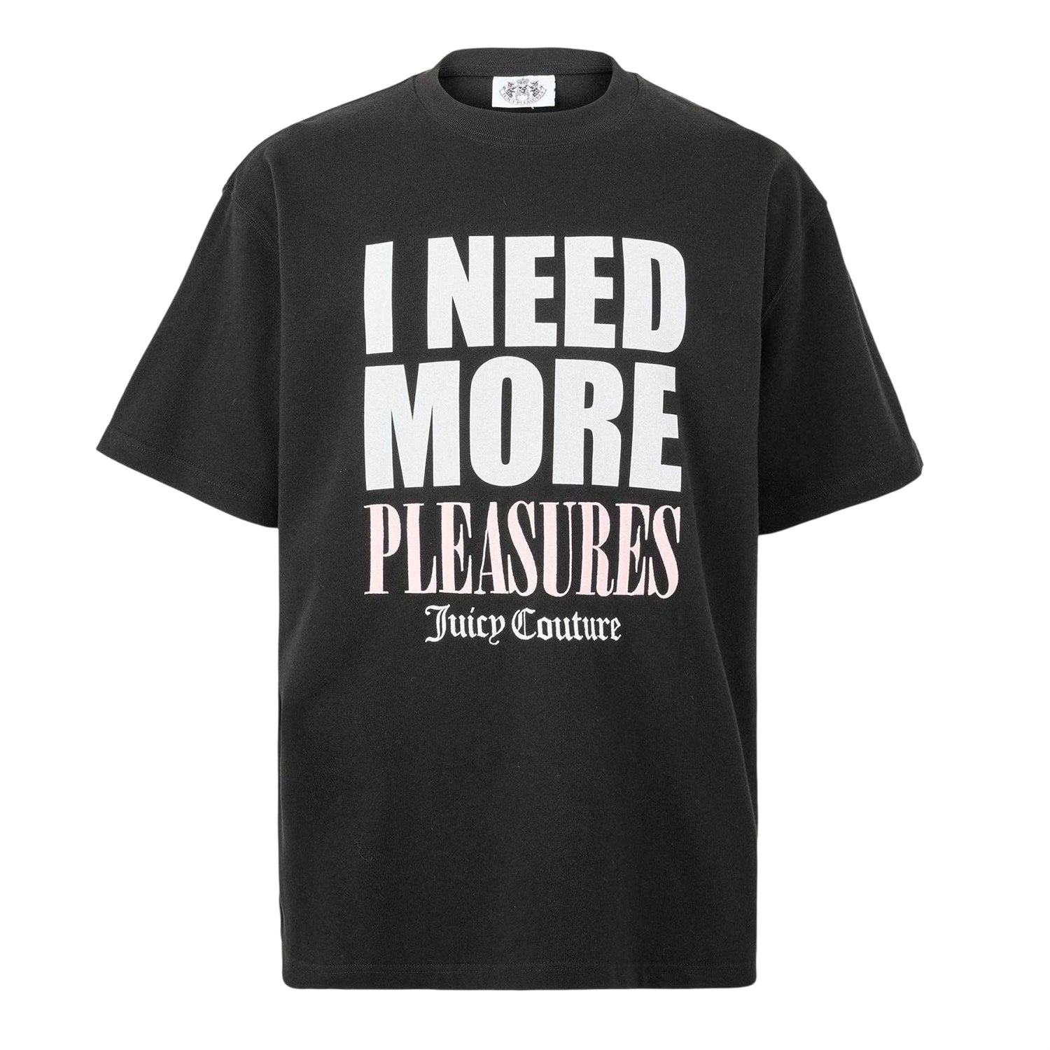 Black - Front - Juicy Couture Unisex Adult More Pleasure Oversized T-Shirt