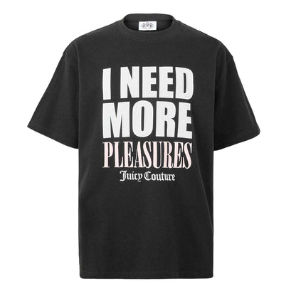 Black - Front - Juicy Couture Unisex Adult More Pleasure Oversized T-Shirt