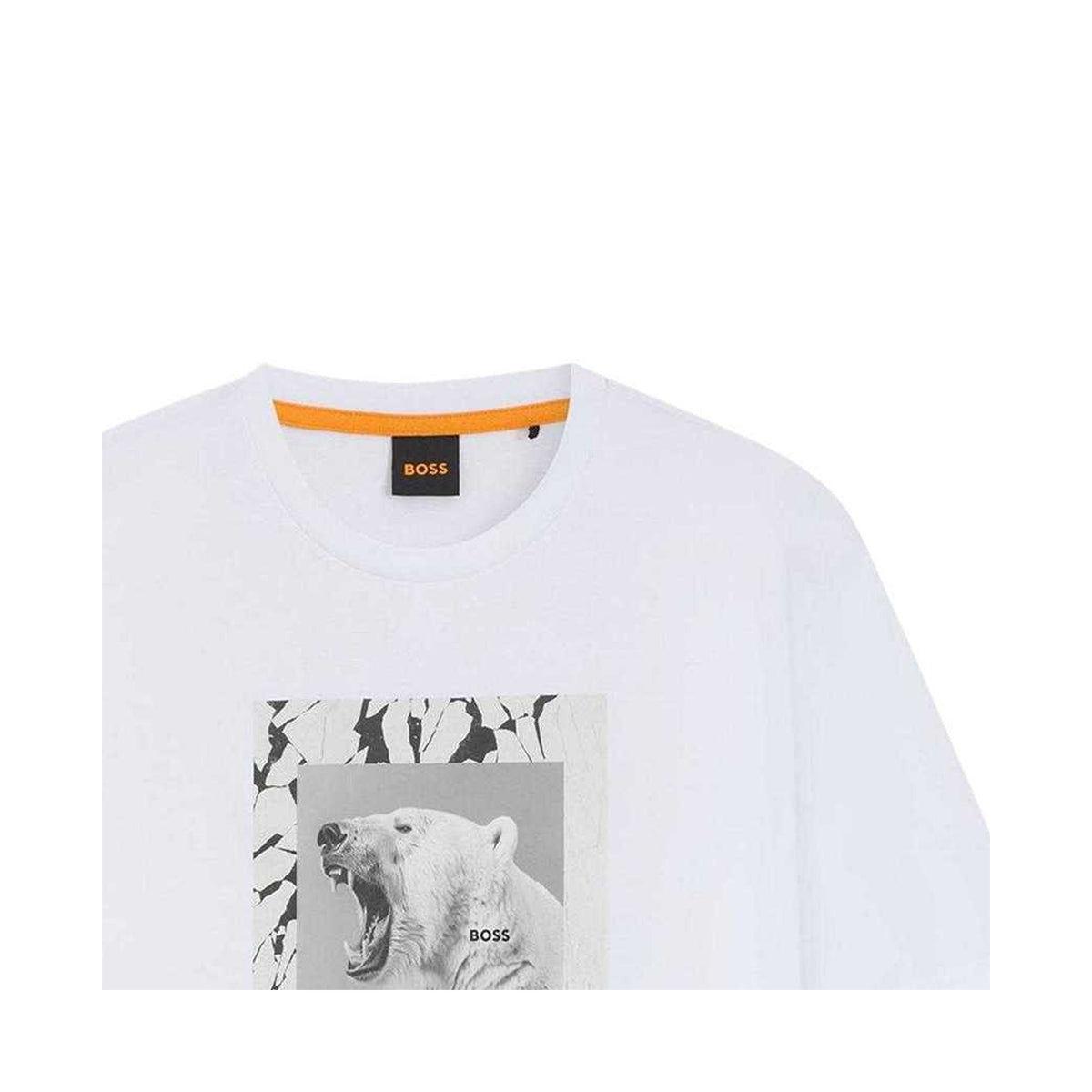 White - Side - Boss Mens Lupo Short-Sleeved T-Shirt